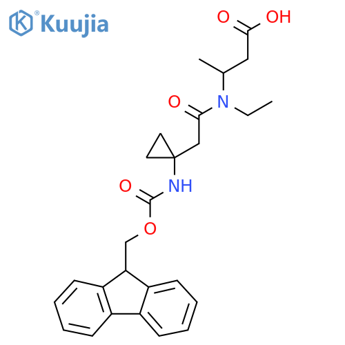 3-{N-ethyl-2-1-({(9H-fluoren-9-yl)methoxycarbonyl}amino)cyclopropylacetamido}butanoic acid structure
