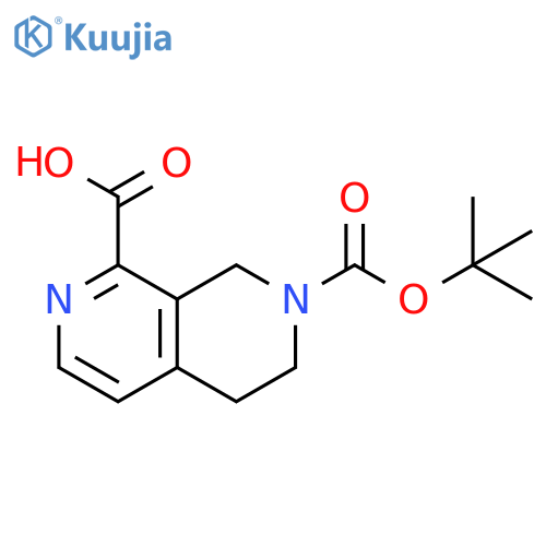 7-(tert-butoxy)carbonyl-5,6,7,8-tetrahydro-2,7-naphthyridine-1-carboxylic acid structure