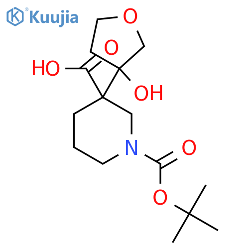 1-(tert-butoxy)carbonyl-3-(3-hydroxyoxolan-3-yl)piperidine-3-carboxylic acid structure