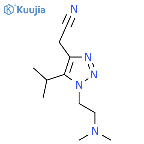 2-{1-2-(dimethylamino)ethyl-5-(propan-2-yl)-1H-1,2,3-triazol-4-yl}acetonitrile structure