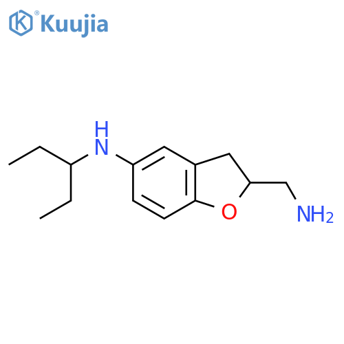 2-(aminomethyl)-N-(pentan-3-yl)-2,3-dihydro-1-benzofuran-5-amine structure