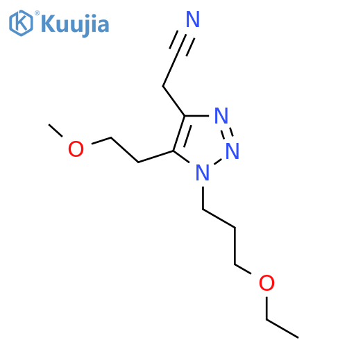 2-1-(3-ethoxypropyl)-5-(2-methoxyethyl)-1H-1,2,3-triazol-4-ylacetonitrile structure
