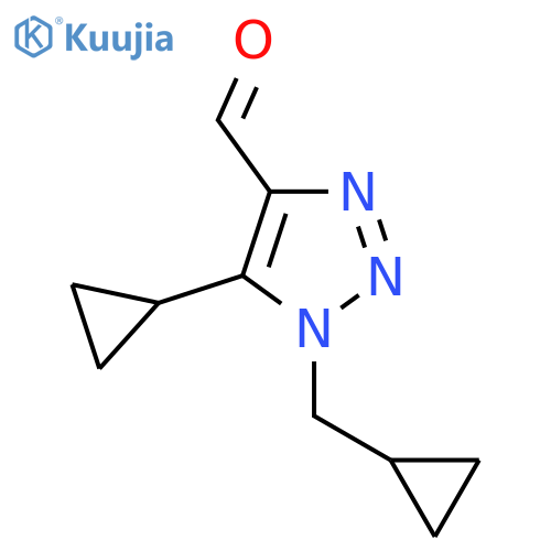 5-cyclopropyl-1-(cyclopropylmethyl)-1H-1,2,3-triazole-4-carbaldehyde structure