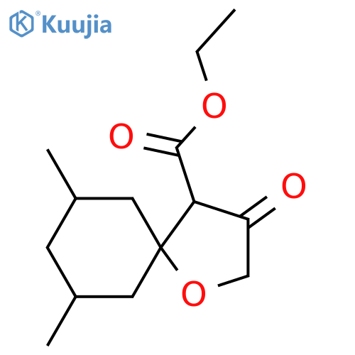 ethyl 7,9-dimethyl-3-oxo-1-oxaspiro4.5decane-4-carboxylate structure