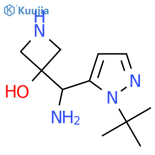 3-amino(1-tert-butyl-1H-pyrazol-5-yl)methylazetidin-3-ol structure