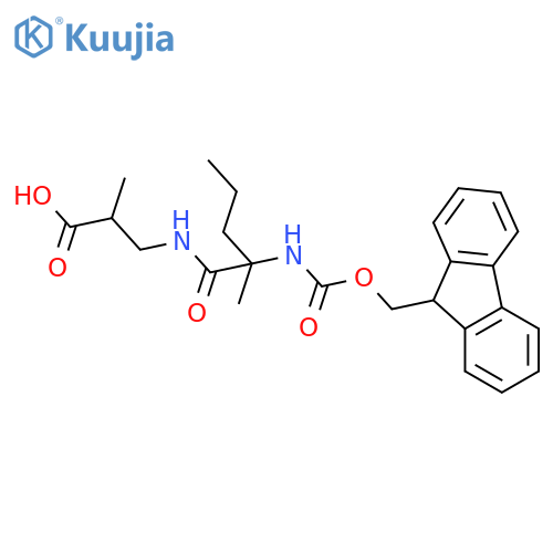 3-2-({(9H-fluoren-9-yl)methoxycarbonyl}amino)-2-methylpentanamido-2-methylpropanoic acid structure