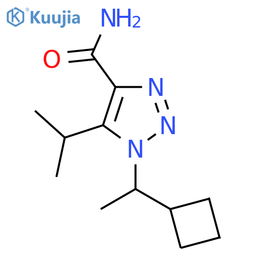1-(1-cyclobutylethyl)-5-(propan-2-yl)-1H-1,2,3-triazole-4-carboxamide structure