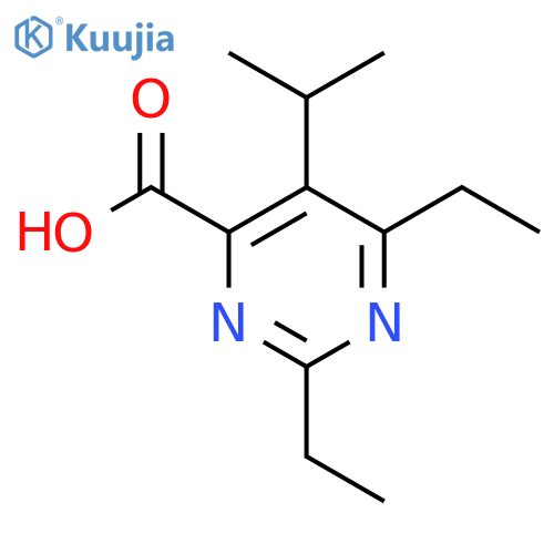 2,6-diethyl-5-(propan-2-yl)pyrimidine-4-carboxylic acid structure