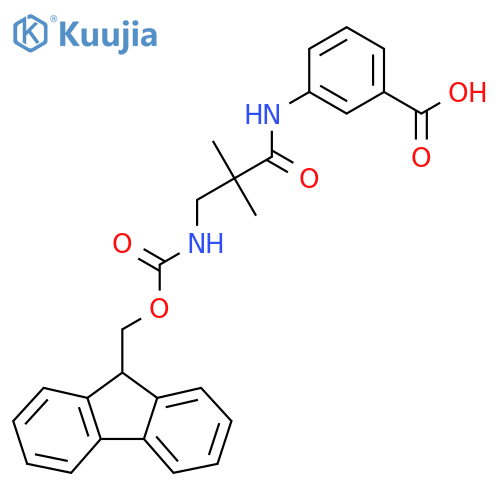 3-3-({(9H-fluoren-9-yl)methoxycarbonyl}amino)-2,2-dimethylpropanamidobenzoic acid structure