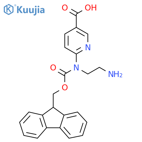 6-(2-aminoethyl)({(9H-fluoren-9-yl)methoxycarbonyl})aminopyridine-3-carboxylic acid structure