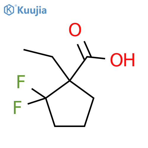 1-ethyl-2,2-difluorocyclopentane-1-carboxylic acid structure