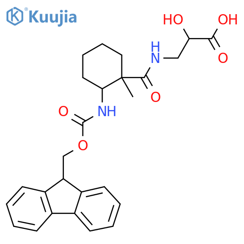 3-{2-({(9H-fluoren-9-yl)methoxycarbonyl}amino)-1-methylcyclohexylformamido}-2-hydroxypropanoic acid structure