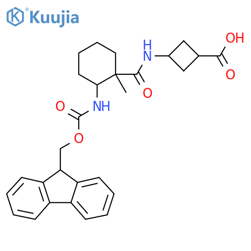 3-2-({(9H-fluoren-9-yl)methoxycarbonyl}amino)-1-methylcyclohexaneamidocyclobutane-1-carboxylic acid structure