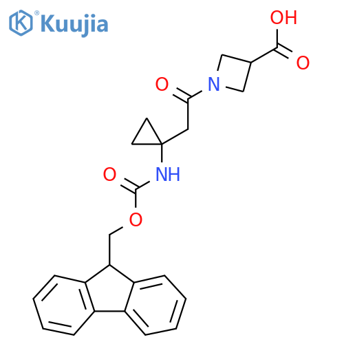 1-{2-1-({(9H-fluoren-9-yl)methoxycarbonyl}amino)cyclopropylacetyl}azetidine-3-carboxylic acid structure