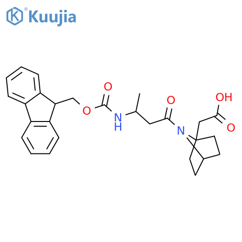 2-{7-3-({(9H-fluoren-9-yl)methoxycarbonyl}amino)butanoyl-7-azabicyclo2.2.1heptan-1-yl}acetic acid structure