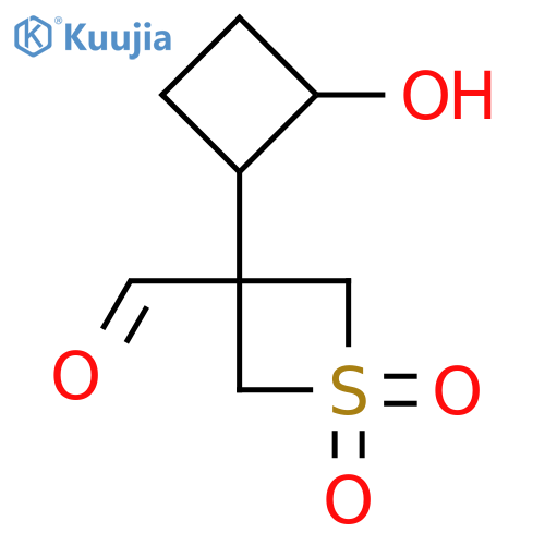 3-(2-hydroxycyclobutyl)-1,1-dioxo-1lambda6-thietane-3-carbaldehyde structure