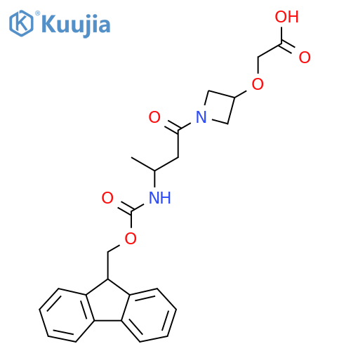 2-({1-3-({(9H-fluoren-9-yl)methoxycarbonyl}amino)butanoylazetidin-3-yl}oxy)acetic acid structure