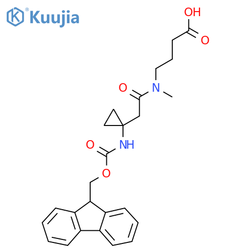 4-{2-1-({(9H-fluoren-9-yl)methoxycarbonyl}amino)cyclopropyl-N-methylacetamido}butanoic acid structure