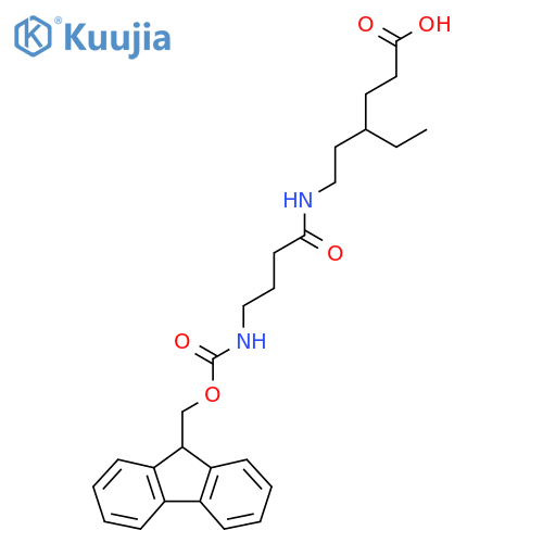 4-ethyl-6-4-({(9H-fluoren-9-yl)methoxycarbonyl}amino)butanamidohexanoic acid structure