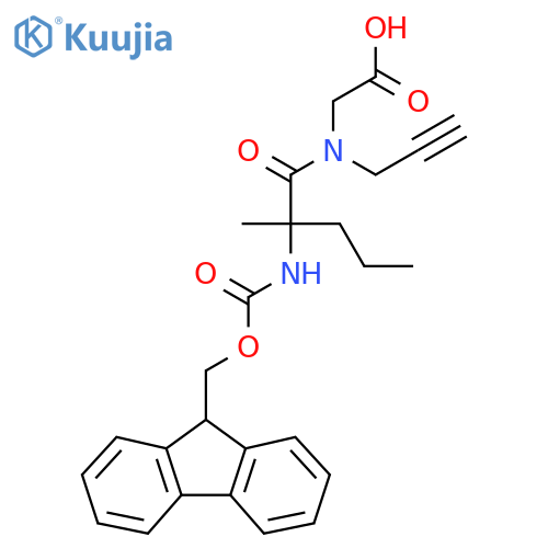 2-2-({(9H-fluoren-9-yl)methoxycarbonyl}amino)-2-methyl-N-(prop-2-yn-1-yl)pentanamidoacetic acid structure