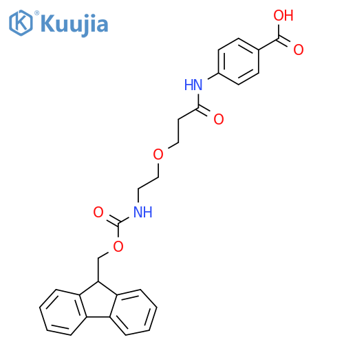 4-{3-2-({(9H-fluoren-9-yl)methoxycarbonyl}amino)ethoxypropanamido}benzoic acid structure