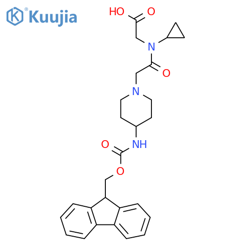 2-{N-cyclopropyl-2-4-({(9H-fluoren-9-yl)methoxycarbonyl}amino)piperidin-1-ylacetamido}acetic acid structure