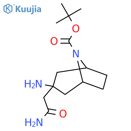 tert-butyl 3-amino-3-(carbamoylmethyl)-8-azabicyclo3.2.1octane-8-carboxylate structure