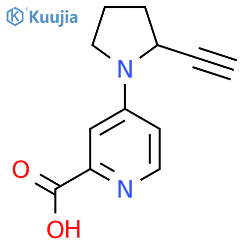 4-(2-ethynylpyrrolidin-1-yl)pyridine-2-carboxylic acid structure