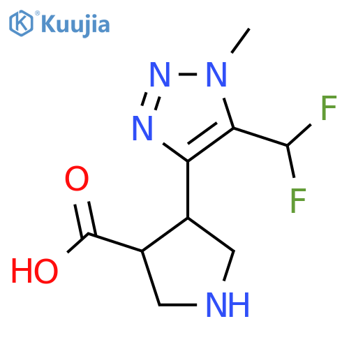 4-5-(difluoromethyl)-1-methyl-1H-1,2,3-triazol-4-ylpyrrolidine-3-carboxylic acid structure