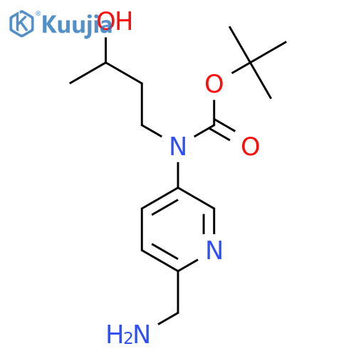 tert-butyl N-6-(aminomethyl)pyridin-3-yl-N-(3-hydroxybutyl)carbamate structure