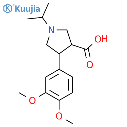 4-(3,4-Dimethoxyphenyl)-1-(propan-2-yl)pyrrolidine-3-carboxylic acid structure