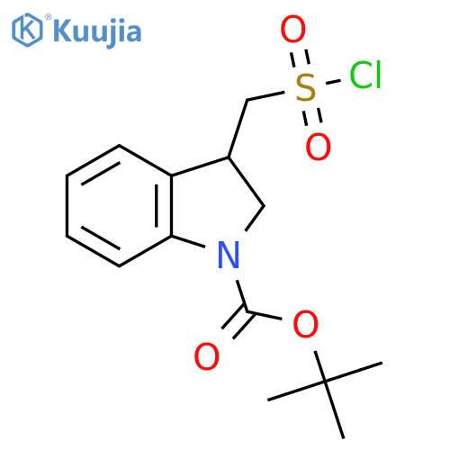 tert-butyl 3-(chlorosulfonyl)methyl-2,3-dihydro-1H-indole-1-carboxylate structure