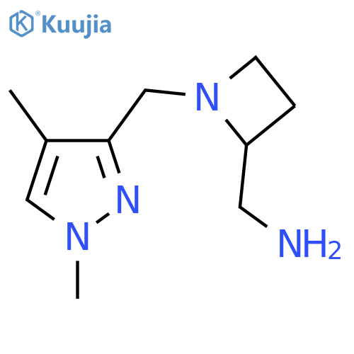 {1-(1,4-dimethyl-1H-pyrazol-3-yl)methylazetidin-2-yl}methanamine structure