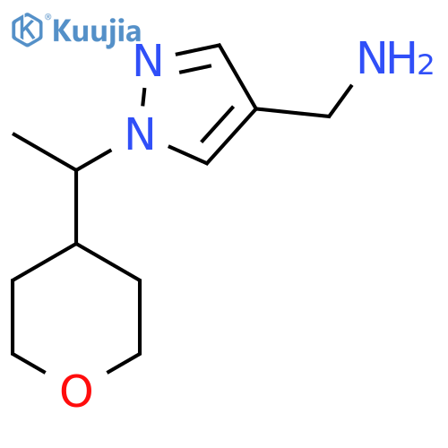 {1-1-(oxan-4-yl)ethyl-1H-pyrazol-4-yl}methanamine structure
