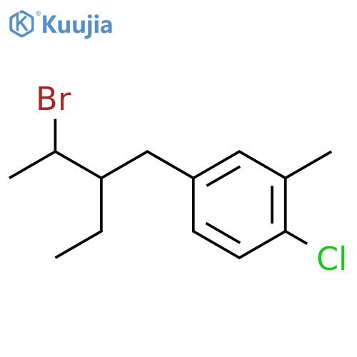 4-(3-bromo-2-ethylbutyl)-1-chloro-2-methylbenzene structure
