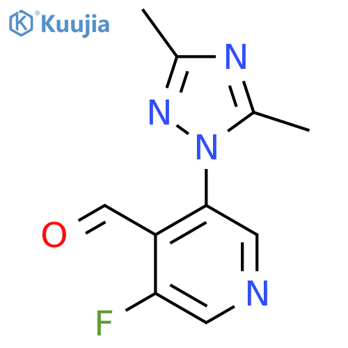 3-(dimethyl-1H-1,2,4-triazol-1-yl)-5-fluoropyridine-4-carbaldehyde structure