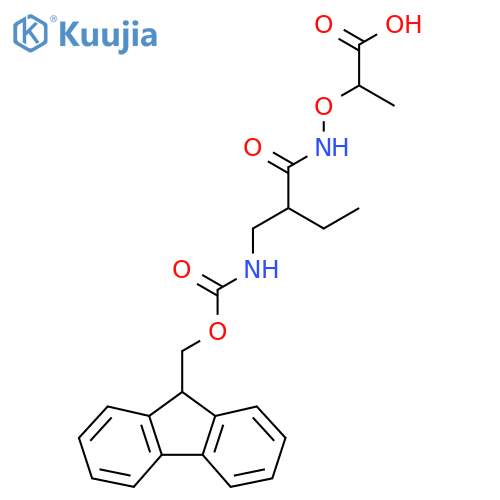 2-({2-({(9H-fluoren-9-yl)methoxycarbonyl}amino)methylbutanamido}oxy)propanoic acid structure