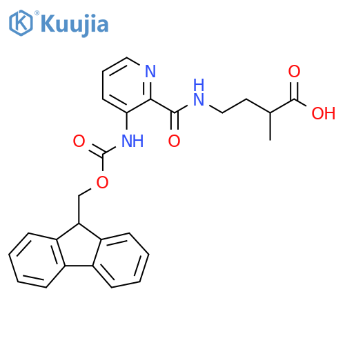 4-{3-({(9H-fluoren-9-yl)methoxycarbonyl}amino)pyridin-2-ylformamido}-2-methylbutanoic acid structure