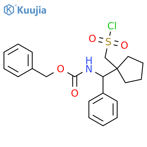 benzyl N-({1-(chlorosulfonyl)methylcyclopentyl}(phenyl)methyl)carbamate structure