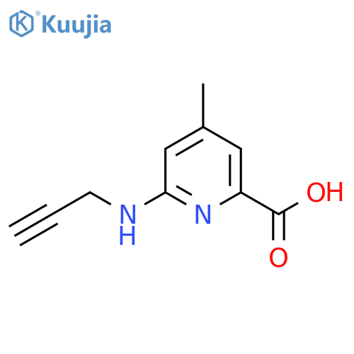 4-methyl-6-(prop-2-yn-1-yl)aminopyridine-2-carboxylic acid structure