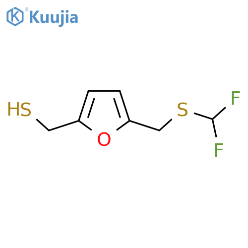 (5-{(difluoromethyl)sulfanylmethyl}furan-2-yl)methanethiol structure
