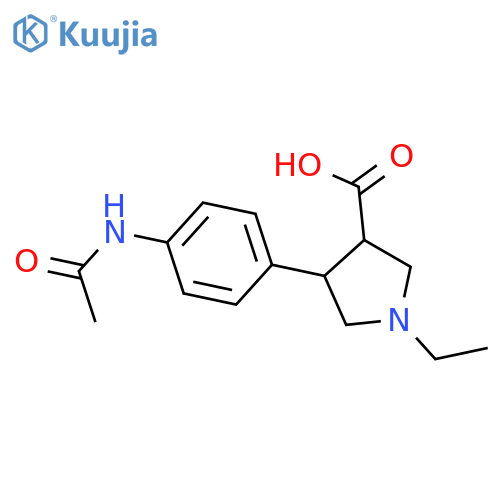 4-(4-acetamidophenyl)-1-ethylpyrrolidine-3-carboxylic acid structure