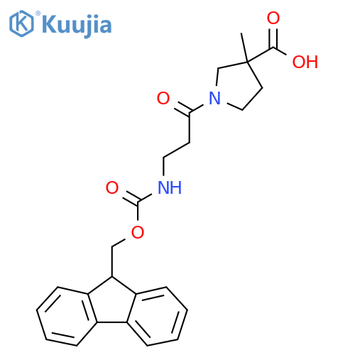 1-3-({(9H-fluoren-9-yl)methoxycarbonyl}amino)propanoyl-3-methylpyrrolidine-3-carboxylic acid structure
