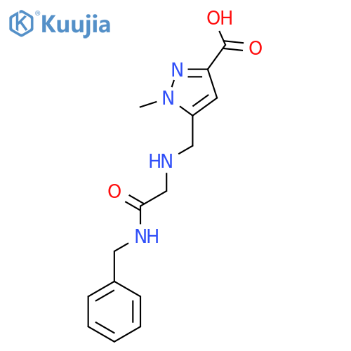 5-({(benzylcarbamoyl)methylamino}methyl)-1-methyl-1H-pyrazole-3-carboxylic acid structure