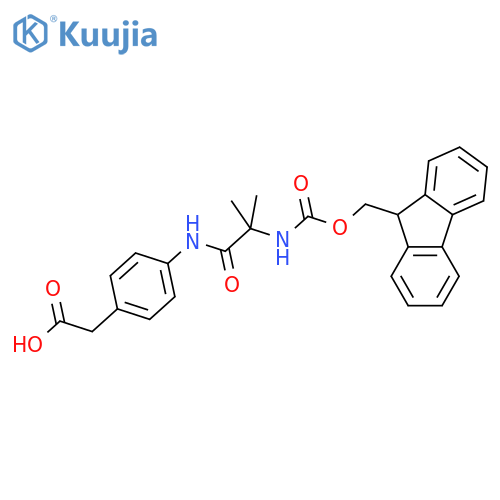 2-{4-2-({(9H-fluoren-9-yl)methoxycarbonyl}amino)-2-methylpropanamidophenyl}acetic acid structure