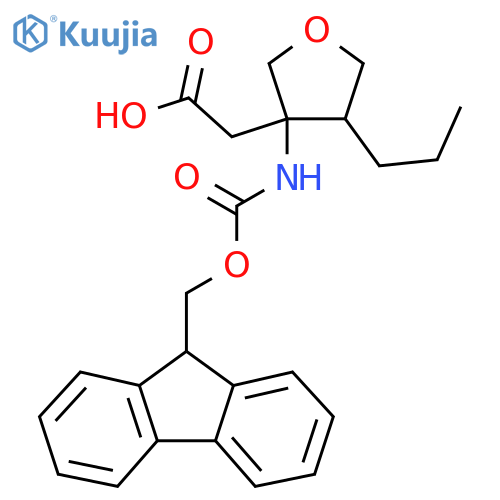 2-3-({(9H-fluoren-9-yl)methoxycarbonyl}amino)-4-propyloxolan-3-ylacetic acid structure