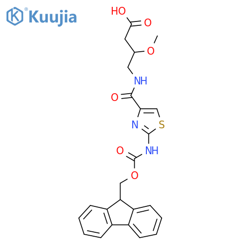 4-{2-({(9H-fluoren-9-yl)methoxycarbonyl}amino)-1,3-thiazol-4-ylformamido}-3-methoxybutanoic acid structure