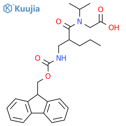 2-{2-({(9H-fluoren-9-yl)methoxycarbonyl}amino)methyl-N-(propan-2-yl)pentanamido}acetic acid structure