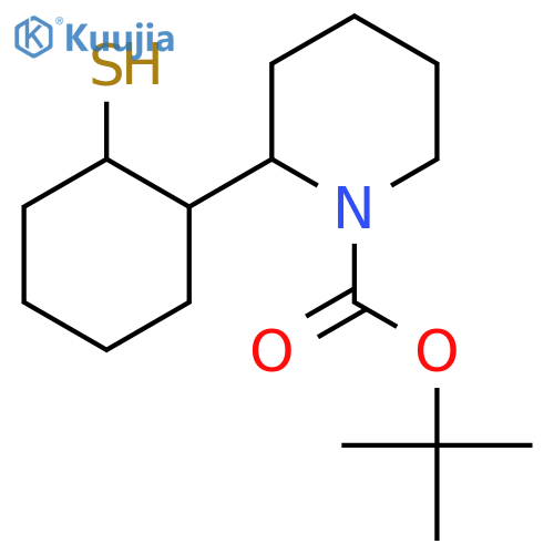 tert-butyl 2-(2-sulfanylcyclohexyl)piperidine-1-carboxylate structure