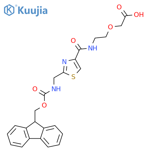 2-2-({2-({(9H-fluoren-9-yl)methoxycarbonyl}amino)methyl-1,3-thiazol-4-yl}formamido)ethoxyacetic acid structure